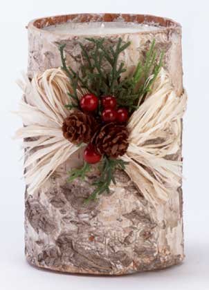 34882 Birch Bark Pillar Candle