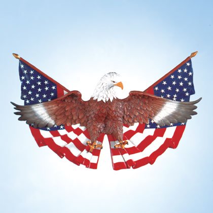 35030 Eagle On Flag Wall Plaque