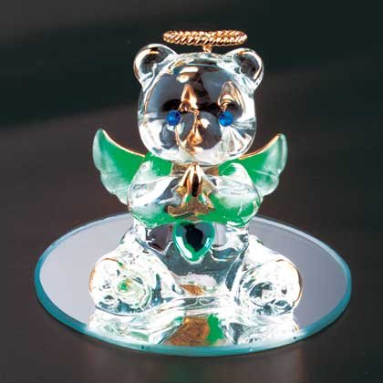 35074 August Glass Angel Bear