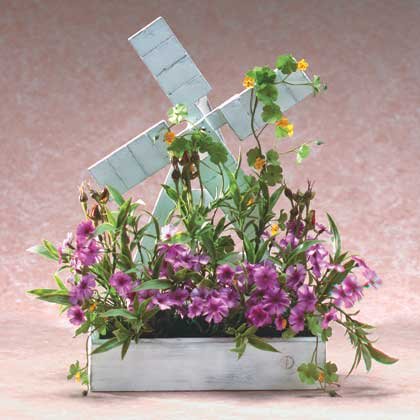 35115 Wood Windmill Floral Arrangement