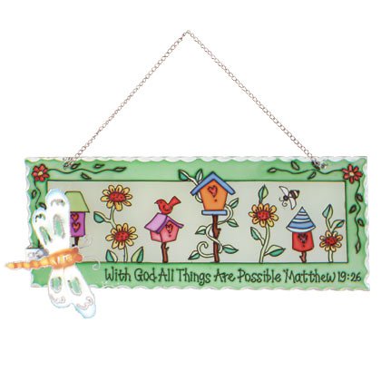 35124 Matthew 19 26 Glass Plaque