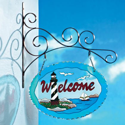 35126 Glass Lighthouse-themed Welcome Sign