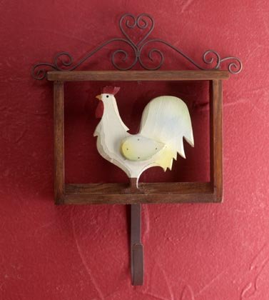 35113 Folk Art Rooster With Hook