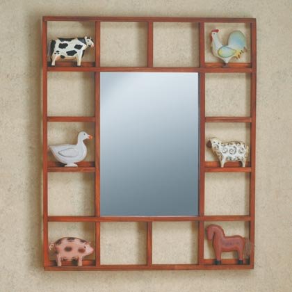 35117 Country Animals Framed Wall Mirror
