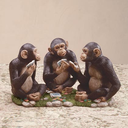 35191 Monkeys Playing Card Game