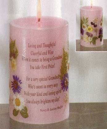 35226 Grandma Candle With Dried Flowers