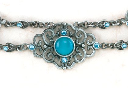 35241 PK 6 Pewter Cat's Eye Necklaces (Retail - 7.95ea)