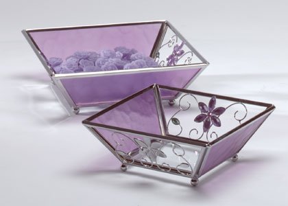 35246 Purple Glass Candle Plate