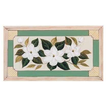 35267 Handpainted Magnolia Wall Plaque
