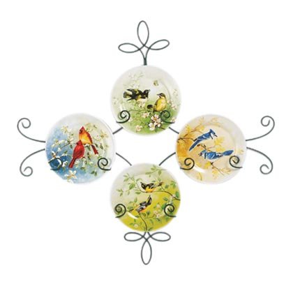 35321 5pc Birds Seasons Plate with Rack