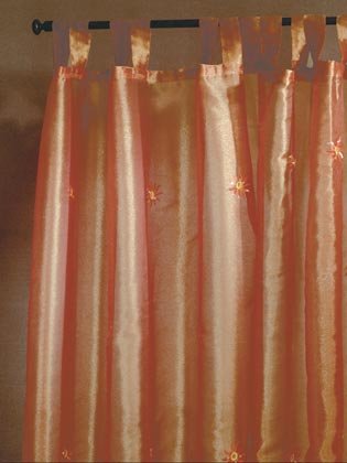 35348 Orange Sun Embroidered Curtain