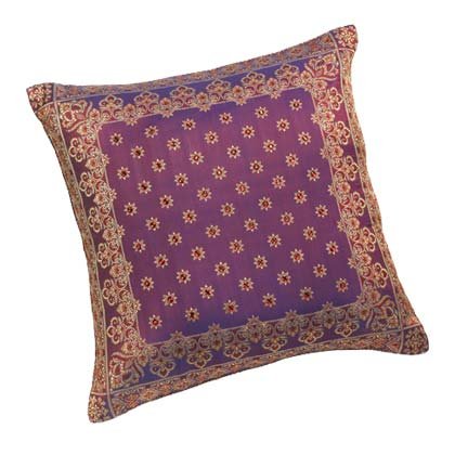 35389 Burgandy & Gold Brocade Cushion