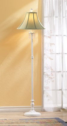 35648 Green Shade White Floor Lamp