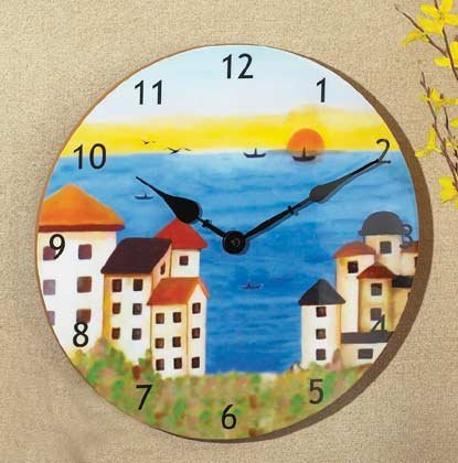 35667 Patchwork Fabric Coast Clock