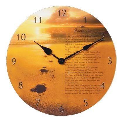 35688 Footprints Patchwork Clock