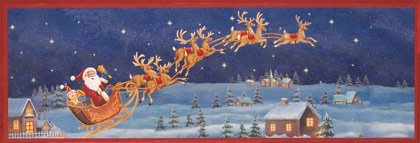 35748 Santa Sleigh Framed Wall Art
