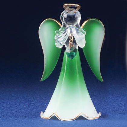 30819 Glass Angel With May Birthstone