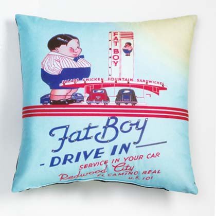 36786 Sublimated Art Pillow -Fat Boy Drive-In