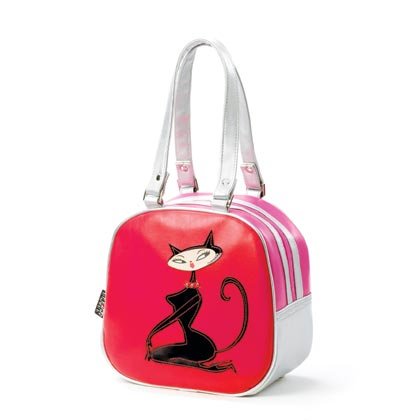36863 Fiona Cat Red Bowler Bag