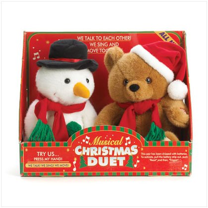 36761 Musical Plush Snowman And Bear