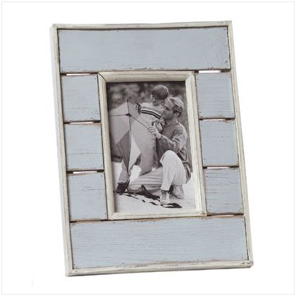 36666 Distress Blue White Photo Frame
