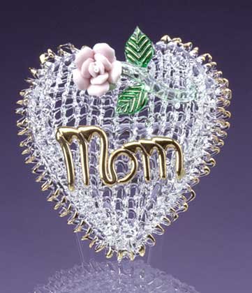 32460 Glass Mom Heart and Flower