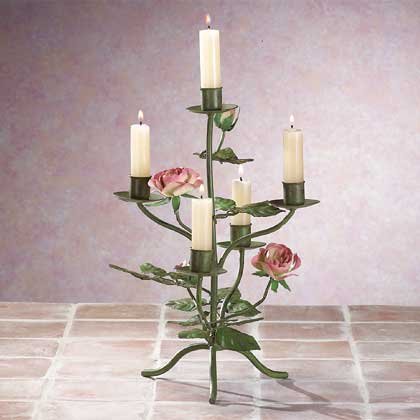 33594 Metal Rose Candelabra
