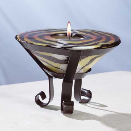 33720 Tiger Stripe Cone-Shaped Candle
