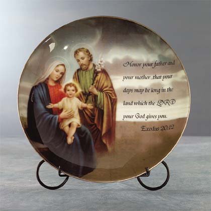 33819 Porcelain Patchwork Holy Family Plate