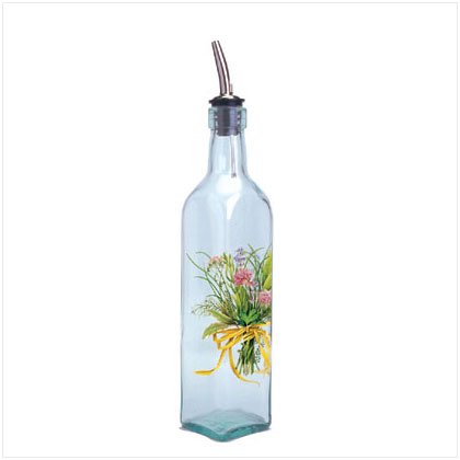 35825 HERB BOUQUET GLASS OIL BOTTLE