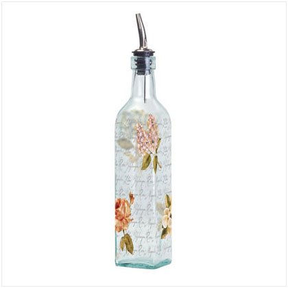35824 CRACKED LINEN GLASS OIL BOTTLE