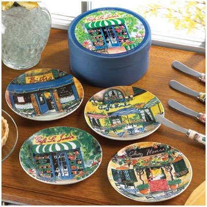 35804 4PC. FRENCH CAFE CANAPE PLATES