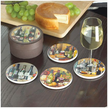 35796 4 PC. IN VINO VERITAS COASTERS