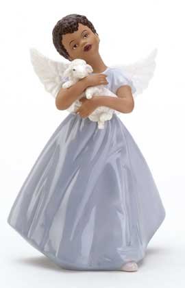 33925 Porcelain Angel Holding Lamb