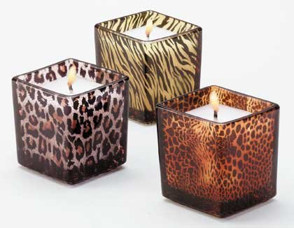 34066 Safari Glass Candle Holders (Set of 3)