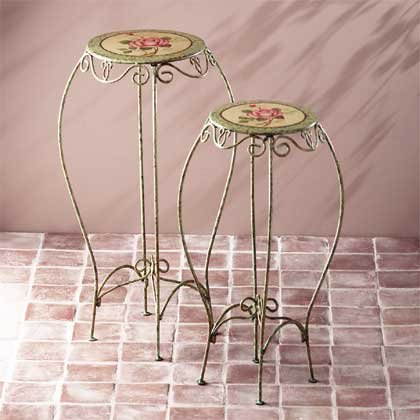 34142 Metal Rose Tables & Plant Stands