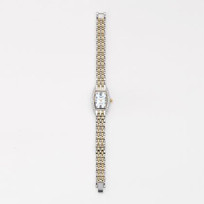 36791 Two-Tone Link Band Jeweled Watch