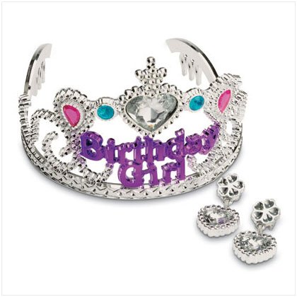 36619 Birthday Tiara with Earrings Set