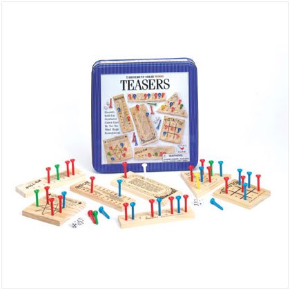 36724 Wood Brain Teasers Game In Tin