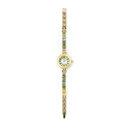 36806 Colorful Crystals and Gold Lady's Watch