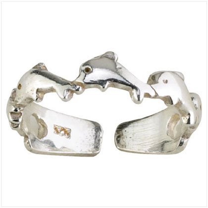 36919 Silver Dolphins Band Toe Ring