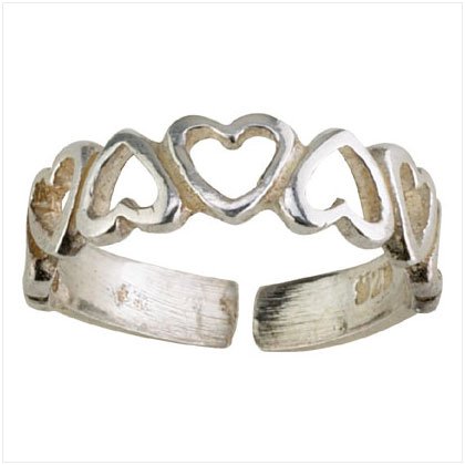 36918 Silver Hearts Band Toe Ring