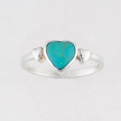 36921 Turquoise Heart Toe Ring