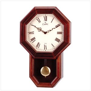 35841 WOOD WALL CLOCK WITH PENDULUM