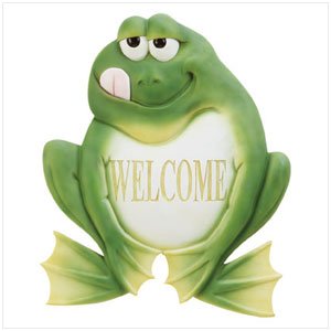 33933 Frog Welcome Plaque