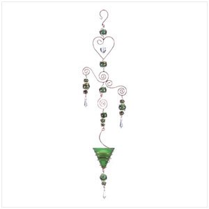 34251 Green Art Glass Candleholder