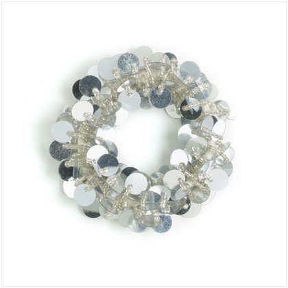 36934 Silver Payette Ponytail Holder