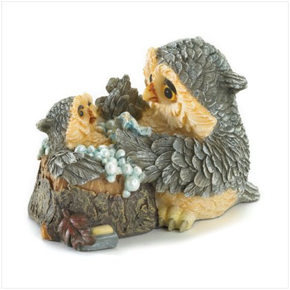 37010 Mother and Baby Owl Bathtime Figurine