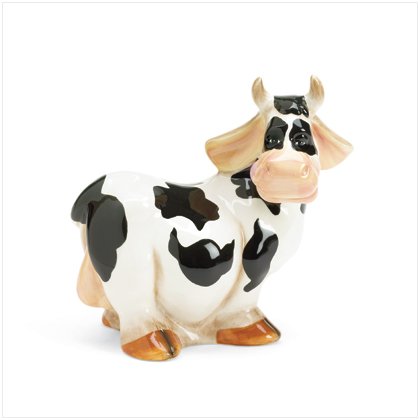 37059 Ceramic Cow Coin Bank