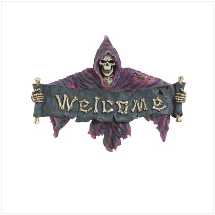 37070 Purple Grim Reaper Welcome Plaque